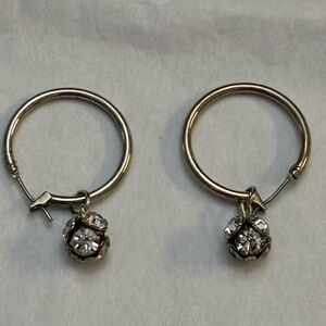 Elegant Silver Hoop Earrings with Crystal Accents